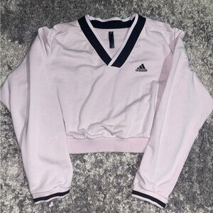 Adidas cropped v-neck long sleeve shirt.